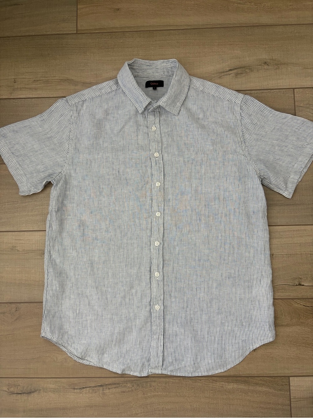 Quince Short Sleeve Linen Button Down Sz Large